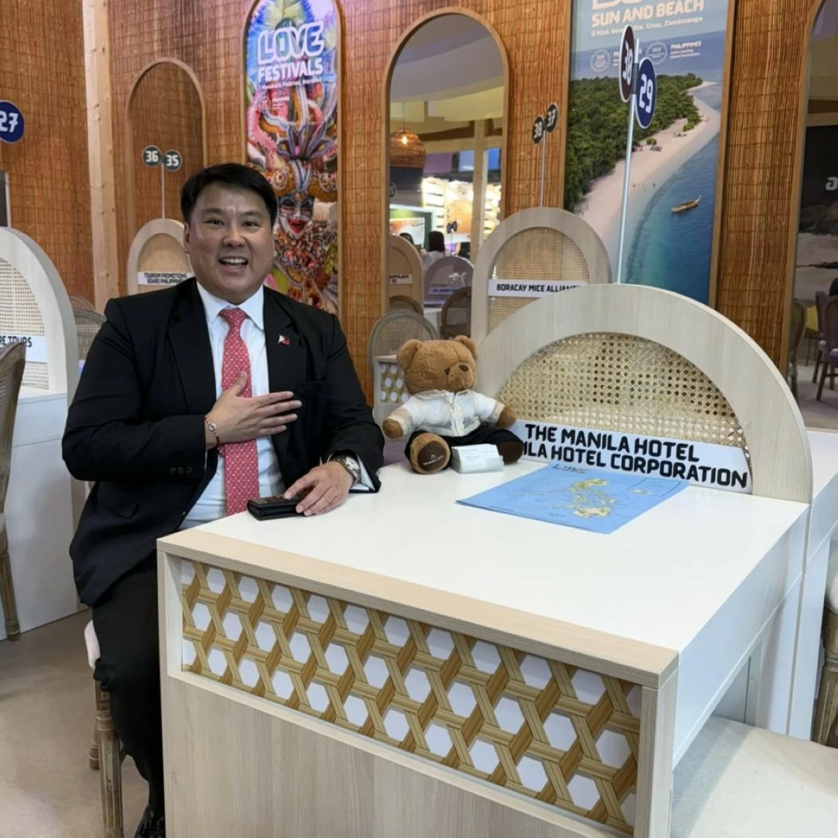 QUALITY SERVICE The Manila Hotel VP for sales and marketing Marvin Kim Tan joins the Philippine delegation in representing our country's endearing hospitality.