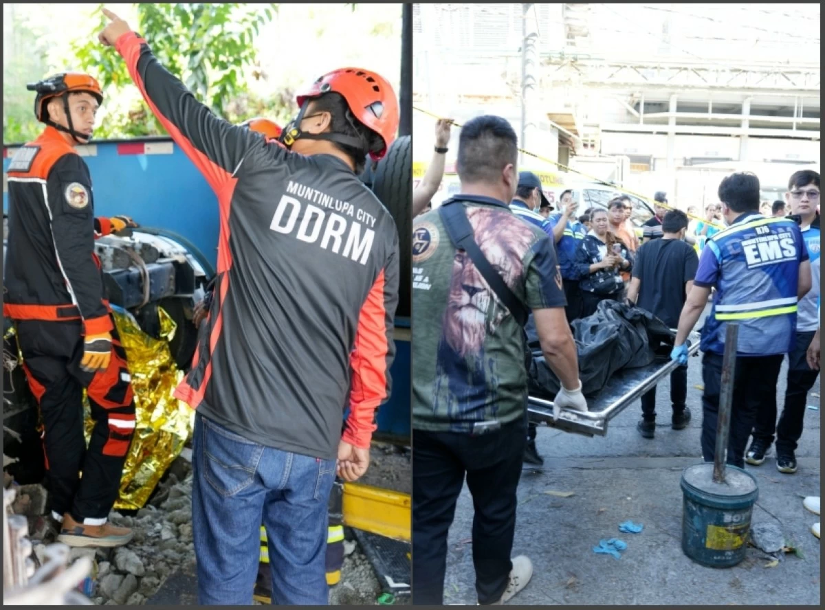 Personnel from the Muntinlupa City Disaster Reduction and Management Office at the accident area in Sucat, Muntinlupa (Photo from the Muntinlupa City Disaster Reduction and Management Office)  
