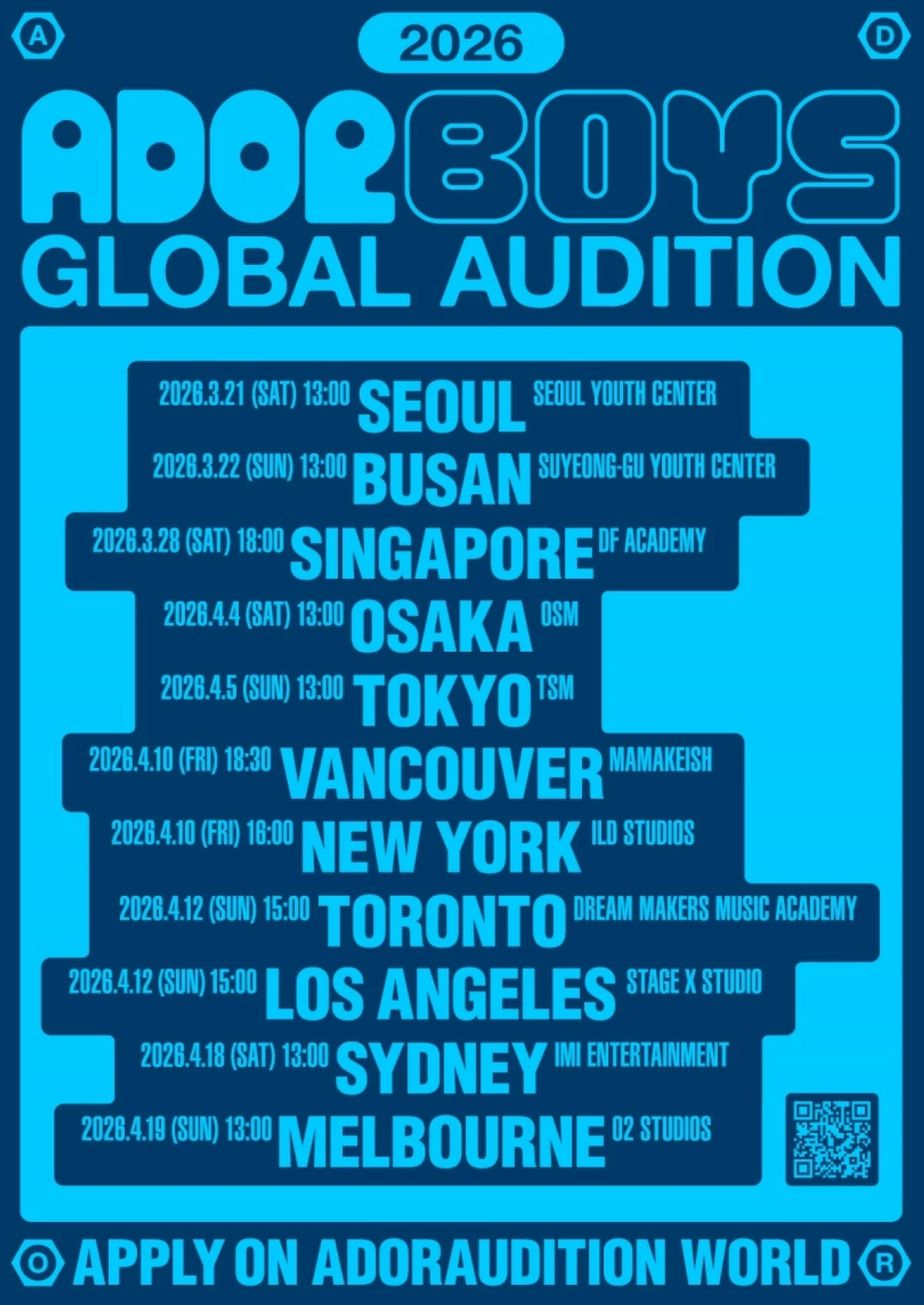 The “2026 ADOR Boys Global Audition” (ADOR) 