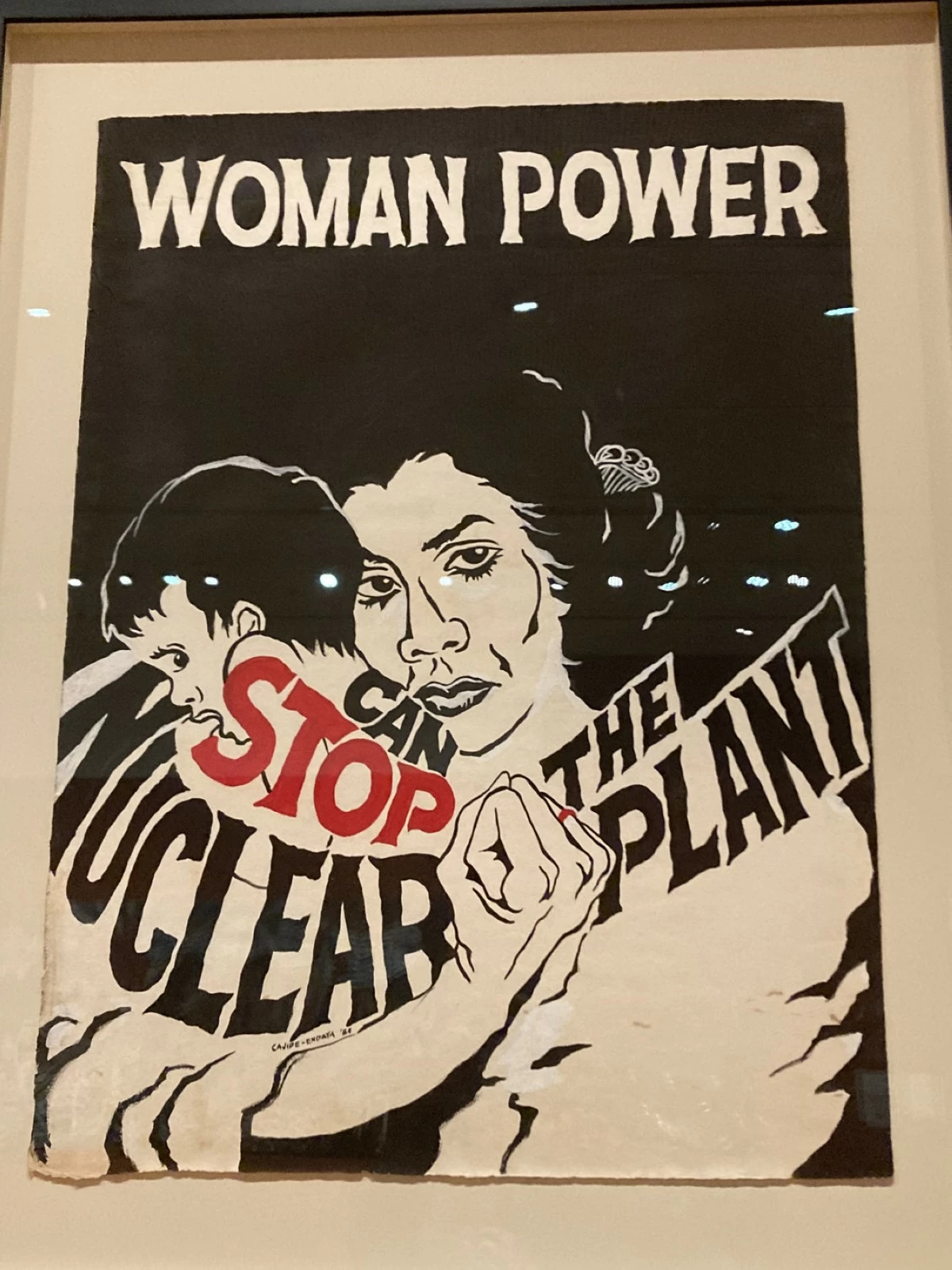 'WOMAN POWER STOP NUCLEAR PLANT,' tempera on watercolor paper, 1984