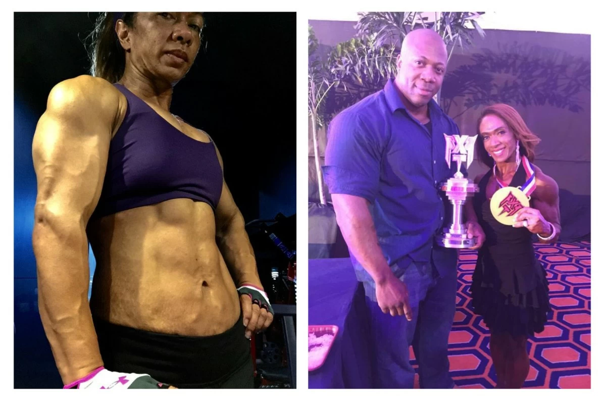 Walters in 2015 (in the lead up to the competition on the left, and taking home the Shawn Rhoden Classic trophy and medal on the right)