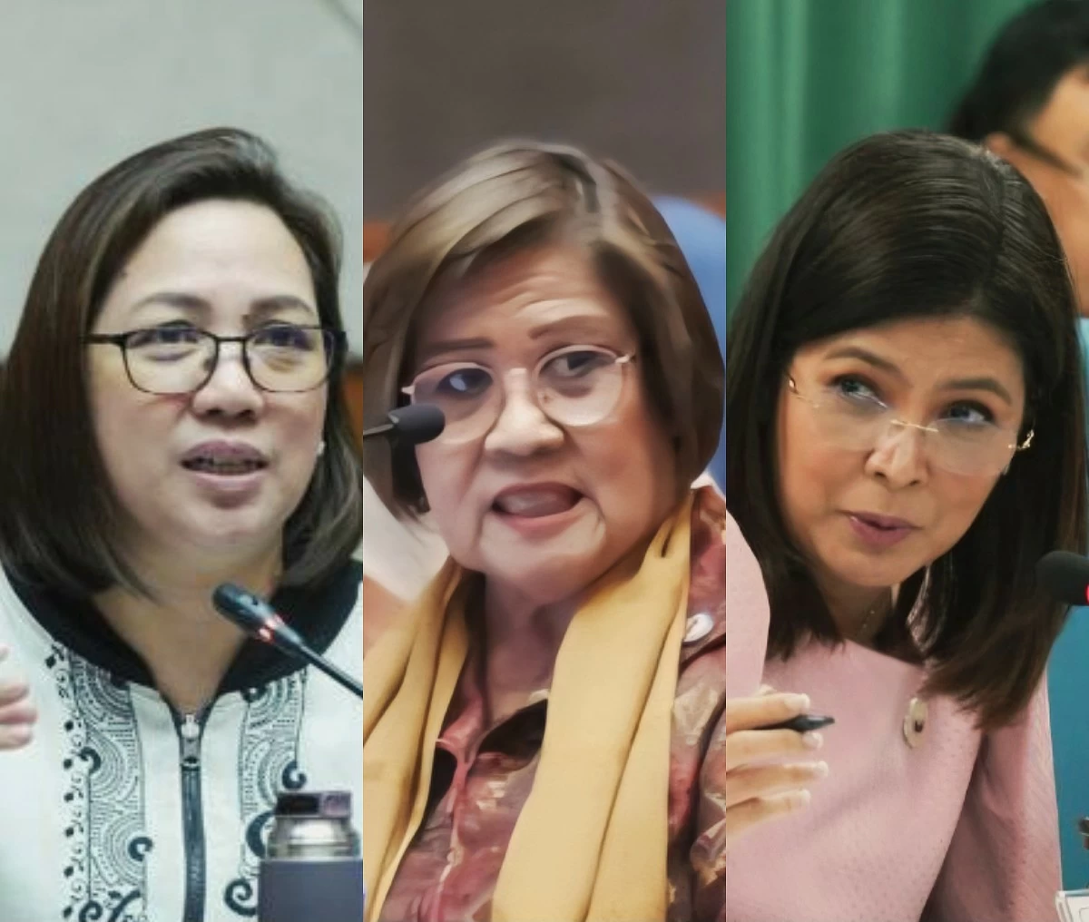 From left to right: Iloilo Rep. Janette Garin, Mamamayang Liberal Party-list Rep. Leila de Lima, Cavite Rep. Lani Mercado-Revilla (PPAB)