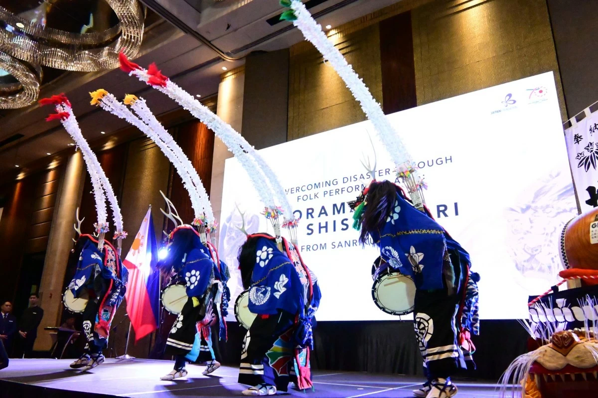 Japanese performers from the Sanriku region showcase the Gyozan-style Maeda Shishiodori (deer dance) originally performed during local festivals to pray for abundant harvests and protection.