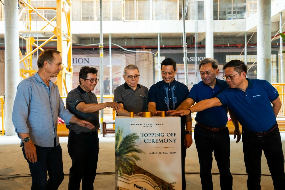 The ceremonial topping-off ceremony marks the structural completion of Power Plant Mall Angeles in Rockwell at Nepo Center, slated to open in the third quarter of 2027.