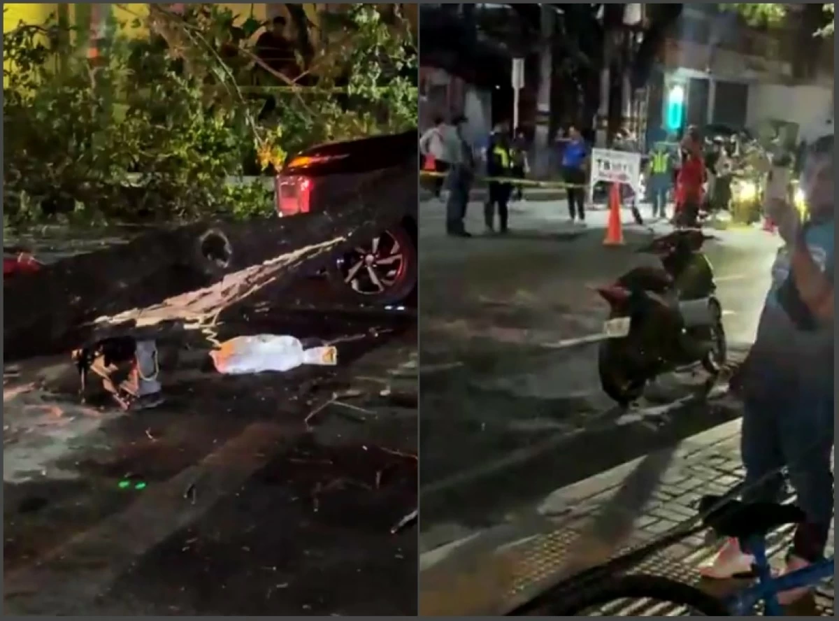 The motorcycle of the victim (right) retrieved by authorities in Muntinlupa on March 11 (Screenshots from Mayor Biazon's video on Facebook) 
