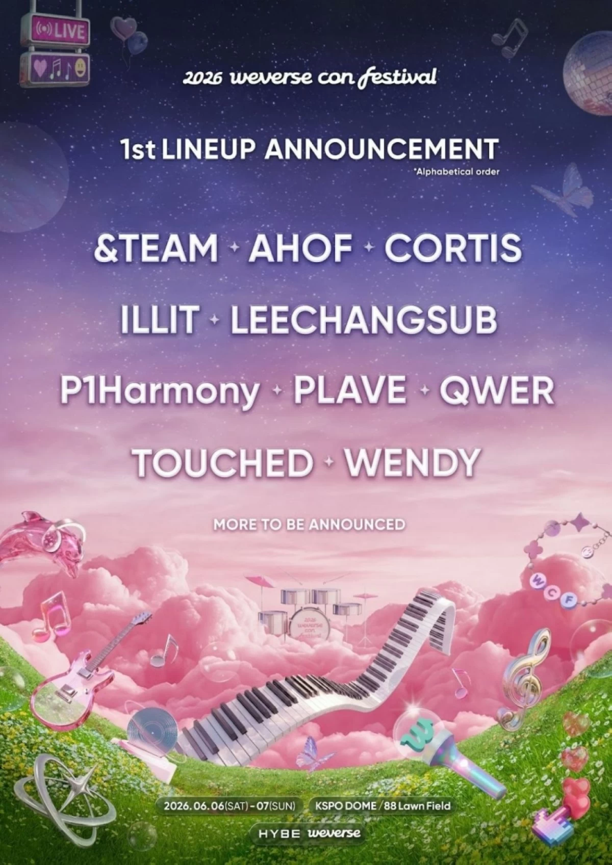 The first lineup of artists (Weverse)