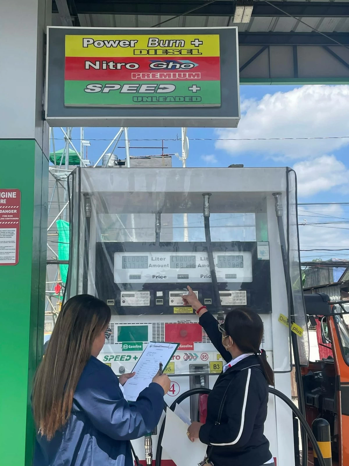 Personnel from the city's Consumer Welfare Unit (CWU) under the Local Economic Development and Investment Promotions Office (LEDIPO) conducts price monitoring in gasoline stations, wet markets, grocery stores and etc., to maintain fair price practices for consumers and amid fuel price hike. (Photo from Valenzuela LGU)