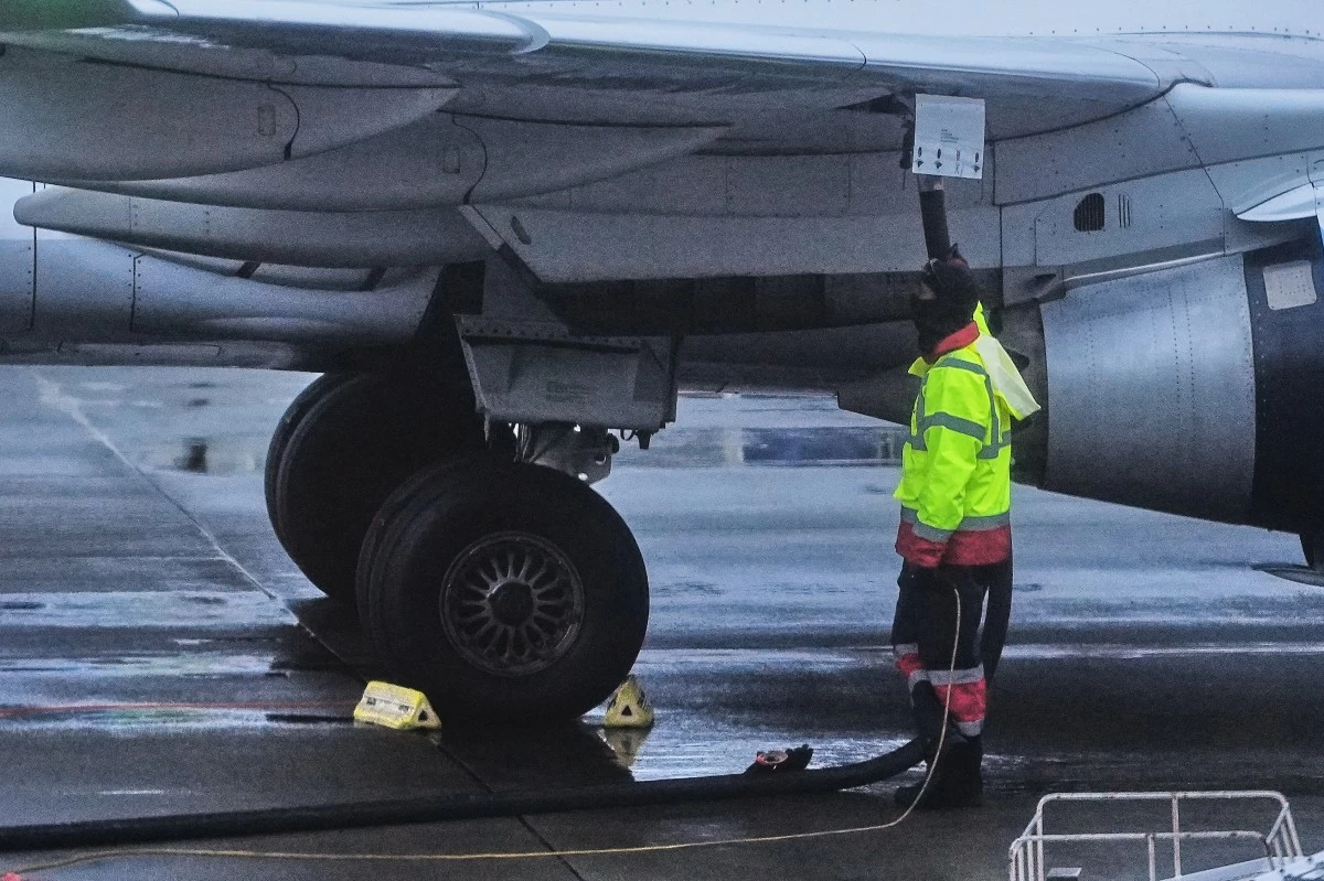 AN airplane is refueled at Seattle-Tacoma International Airport in SeaTac, Washington, Sunday, Nov. 23, 2025. (AP)