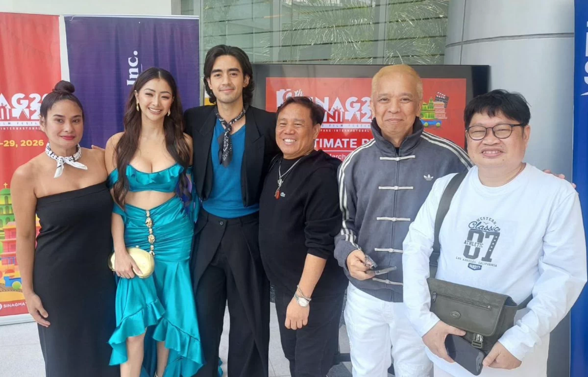The cast of 'Desperada' (from left): Sue Prado, Robb Guinto, Yasser Marta, executive producer Lito de Guzman, director Louie Ignacio, and line producer Dennis Evangelista
