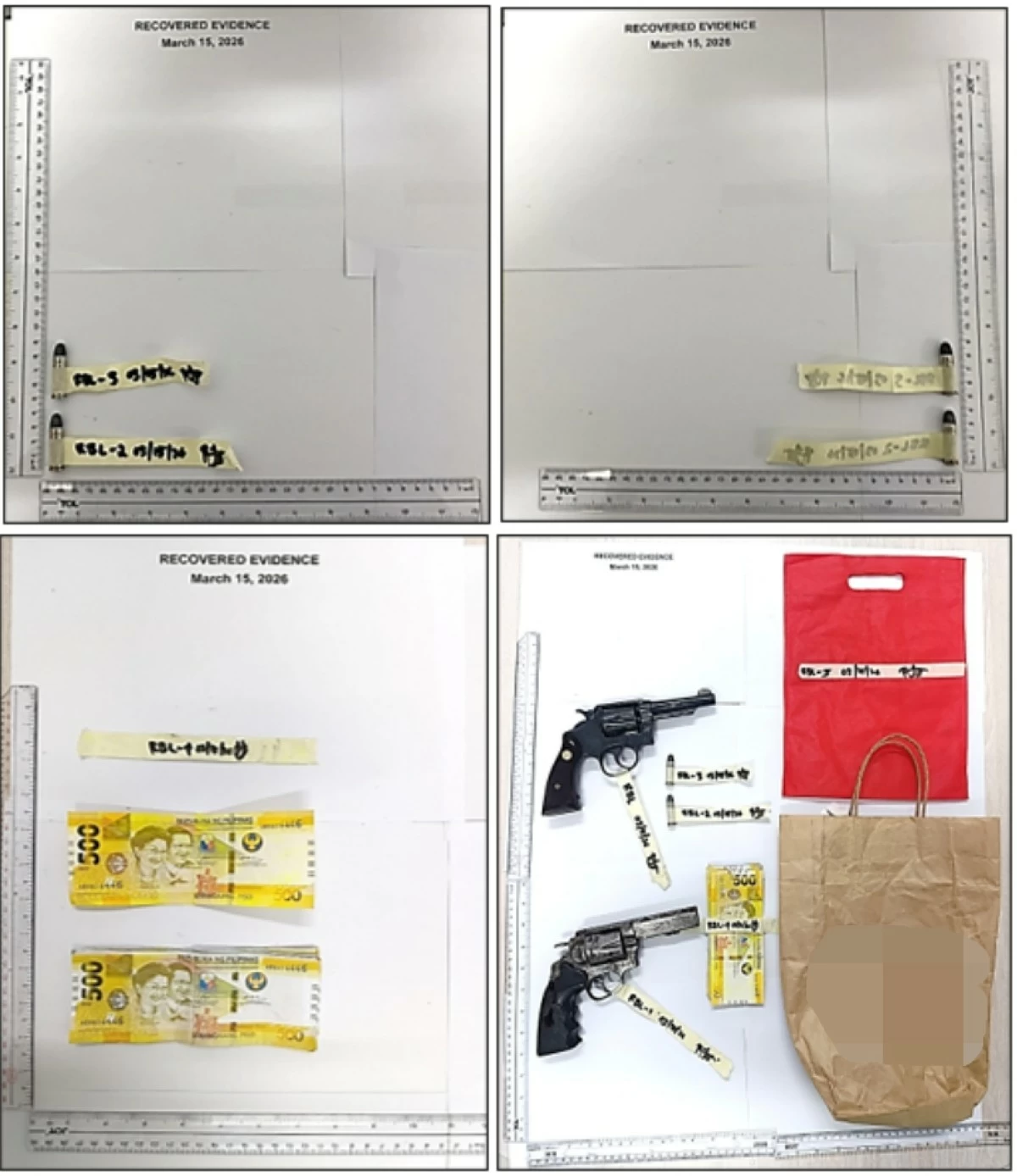 The firearms confiscated from the suspect in Barangay Poblacion, Muntinlupa on March 15 (Photo from SPD) 