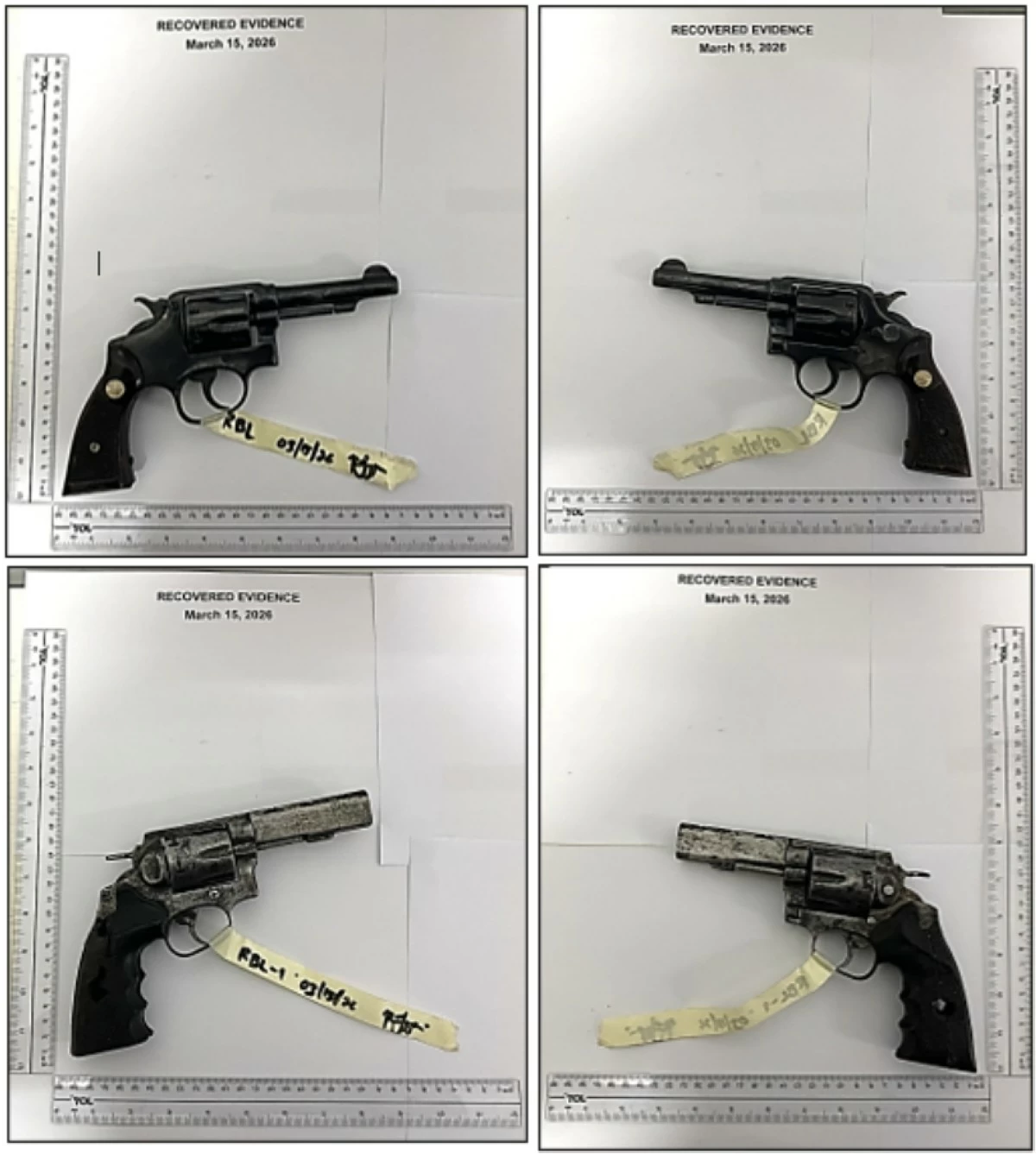 The firearms confiscated from the suspect in Barangay Poblacion, Muntinlupa on March 15 (Photo from SPD) 
