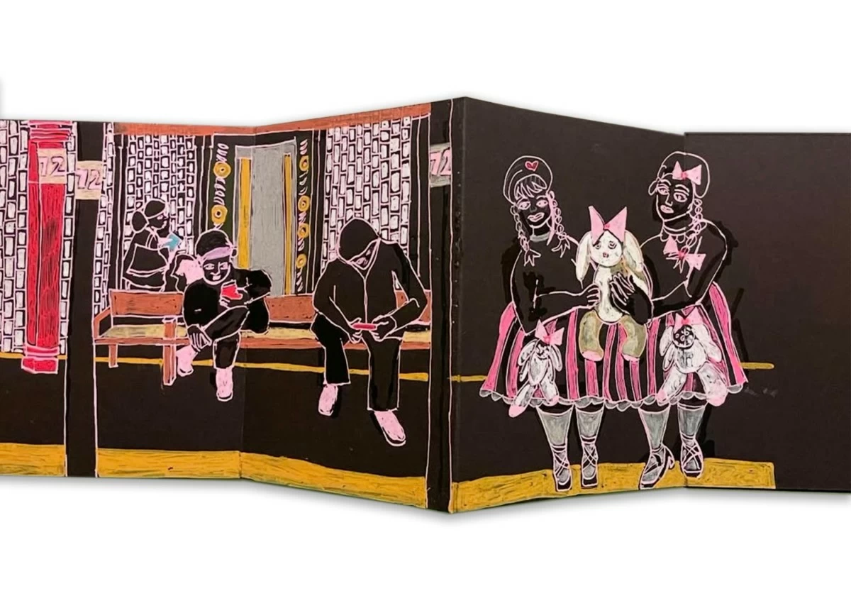 Plet's  accordion-fold art books’ inside pages
