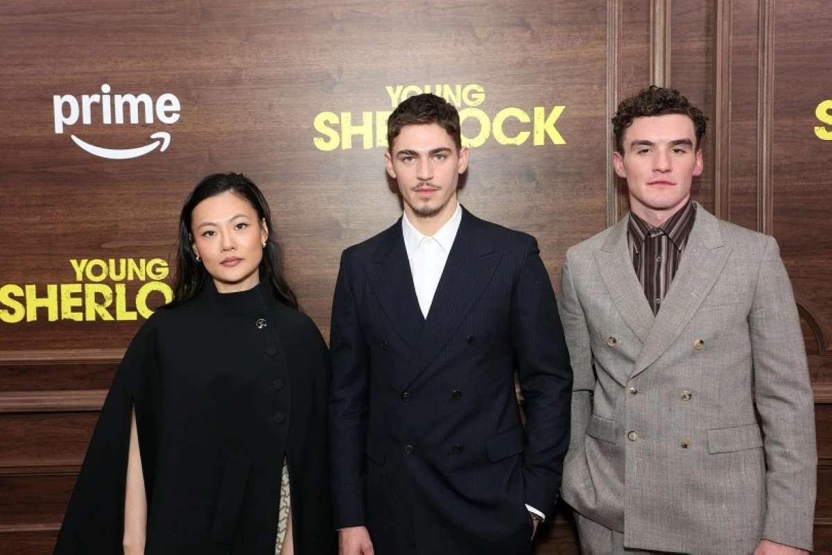 Zine Tseng, Hero Fiennes Tiffin and Dónal Finn  attend the New York Special Screening of Prime Video’s Young Sherlock (Photo courtesy of Marion Curtis / StarPix for Prime Video)
