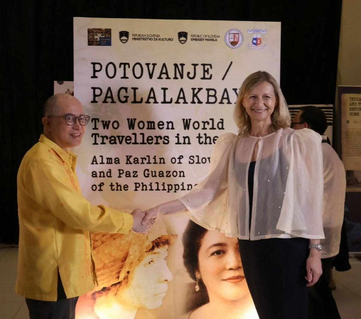 Victorino Mapa Manalo, executive director, National Archive of the Philippines, and Dr. Smiljana Knez, Ambassador of Slovenia at the opening of the exhibit 
