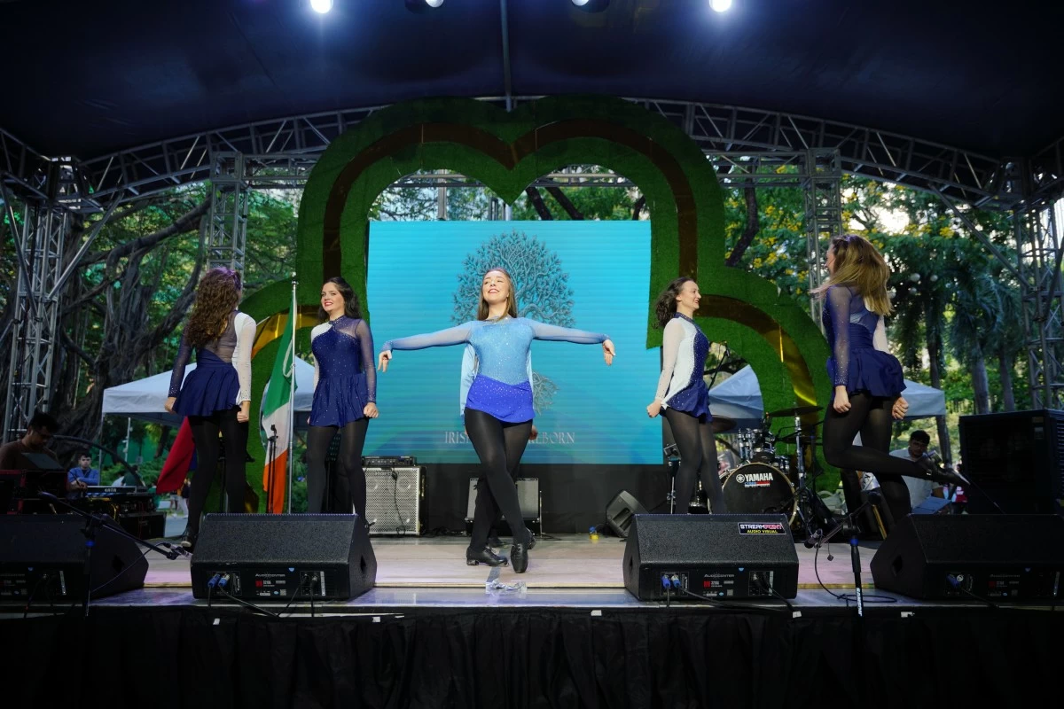 Legacy Entertainment Dancers perform for St. Patrick's Day at the Ayala Triangle