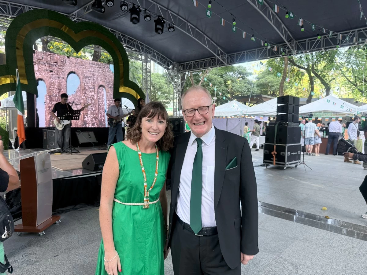 Irish Ambassador Emma Hickey and Minister Frank Feighan of Ireland’s Department of Public Expenditure, Infrastructure, Public Service Reform and Digitalization