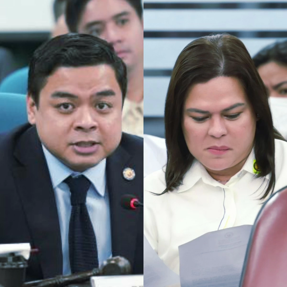 Bicol Saro Party-list Rep. Terry Ridon (left), Vice President Sara Duterte (PPAB)