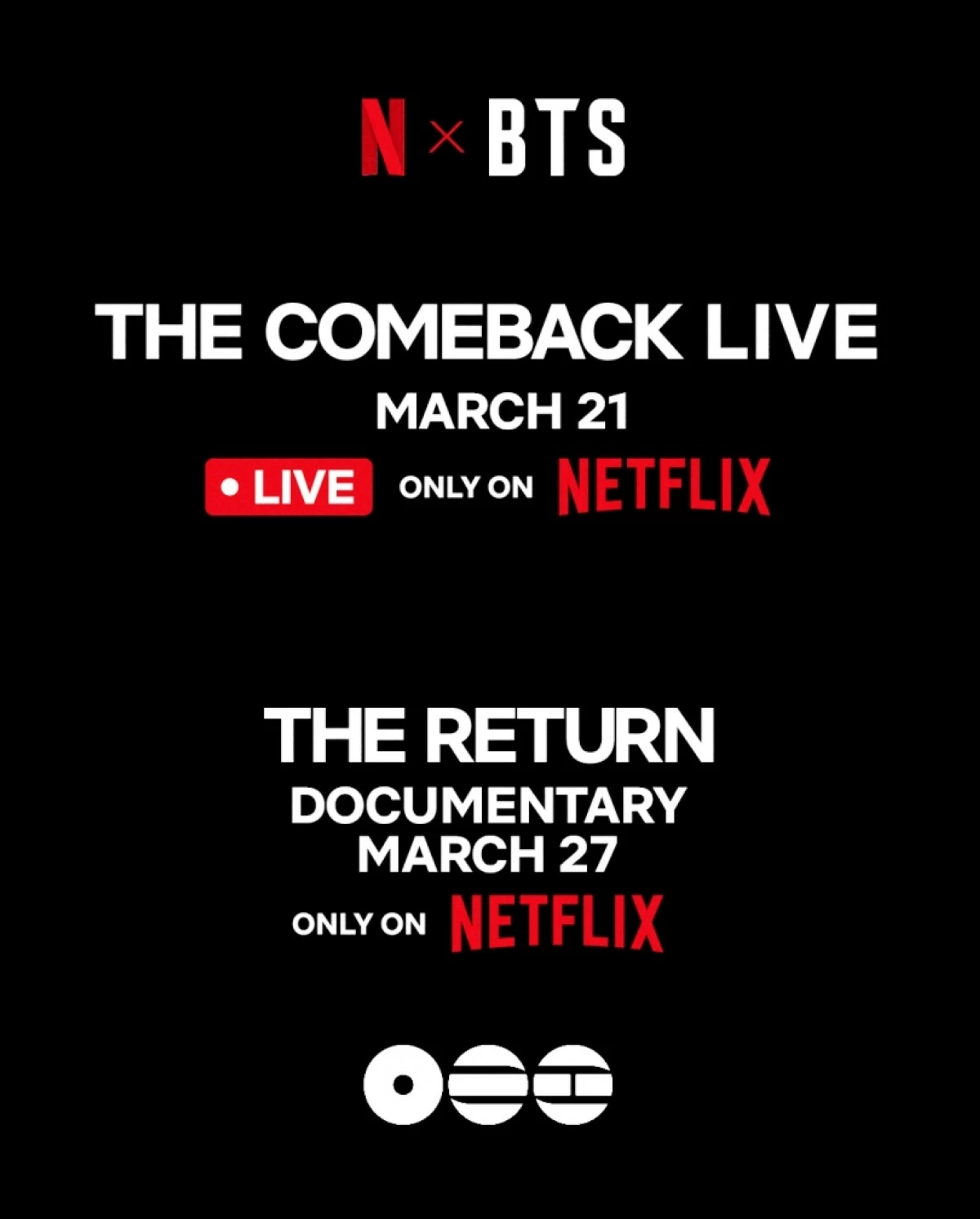Netflix will live stream the “BTS The Comeback Live: Arirang” event in Seoul on March 21 and the 