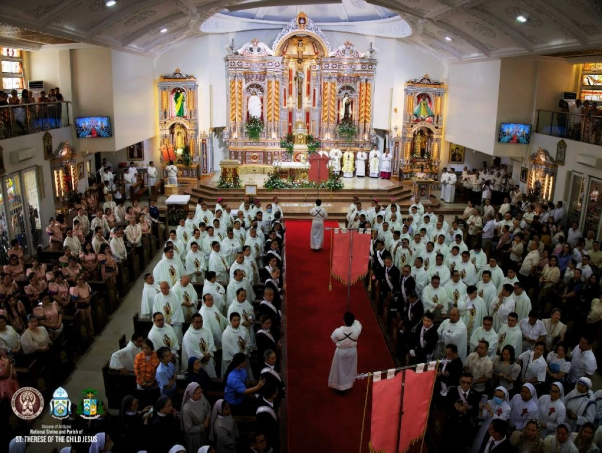 The celebration of the Holy Mass for the solemn declaration of the National Shrine and Parish of Saint Therese of the Child Jesus in Antipolo (Photo from the national shrine's social media page)