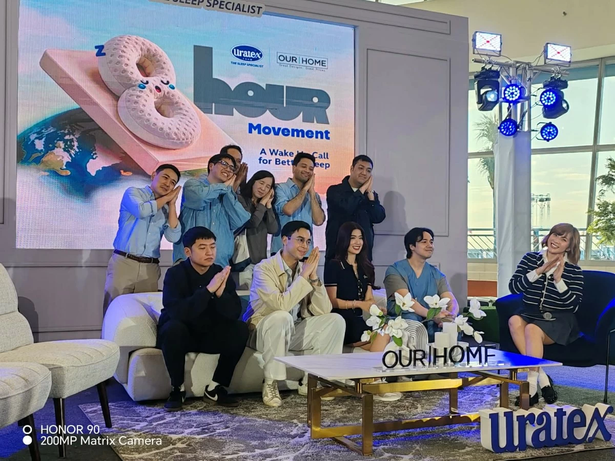 Uratex Philippines team and celebrities on stage
