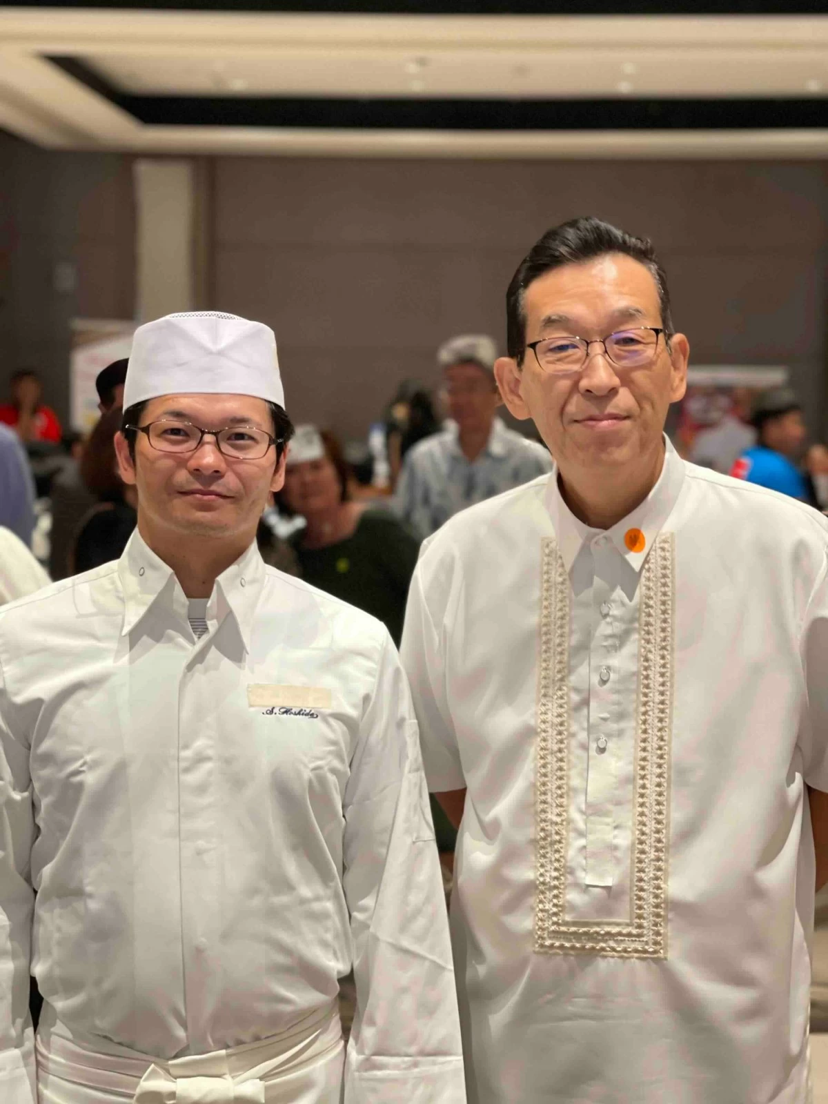 6 Japanese chef Shunsuke Hoshida, the official chef for the Consulate-General of Japan in Davao, with Consul General Hirotaka Ono.jpg