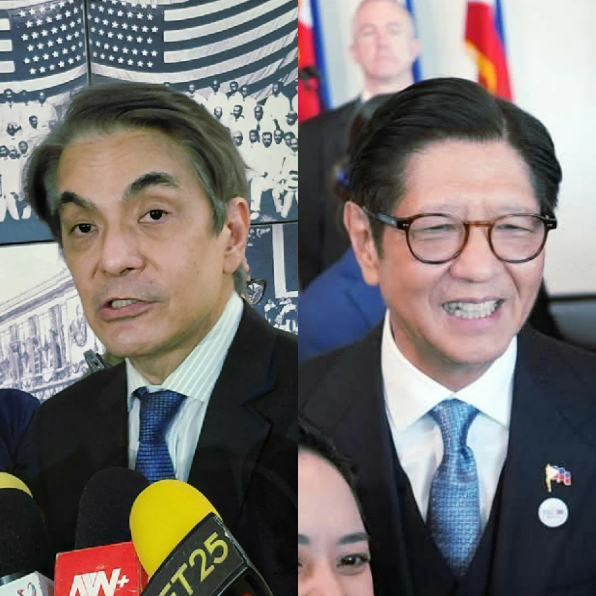 Navotas City lone district Rep. Toby Tiangco (left), President Ferdinand "Bongbong" Marcos Jr. (MANILA BULLETIN, Facebook)