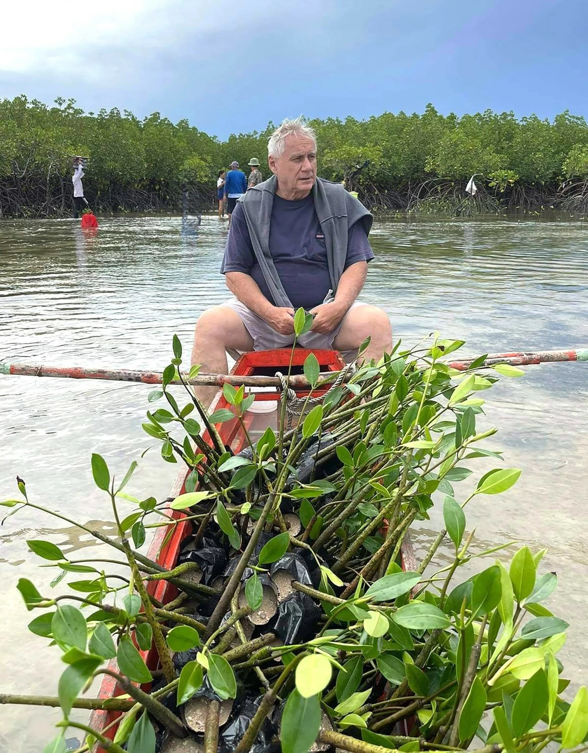 Ulrich Kronberg, a German national, is leading mangrove reforestation efforts in the coastal areas of Mati and Baganga.
