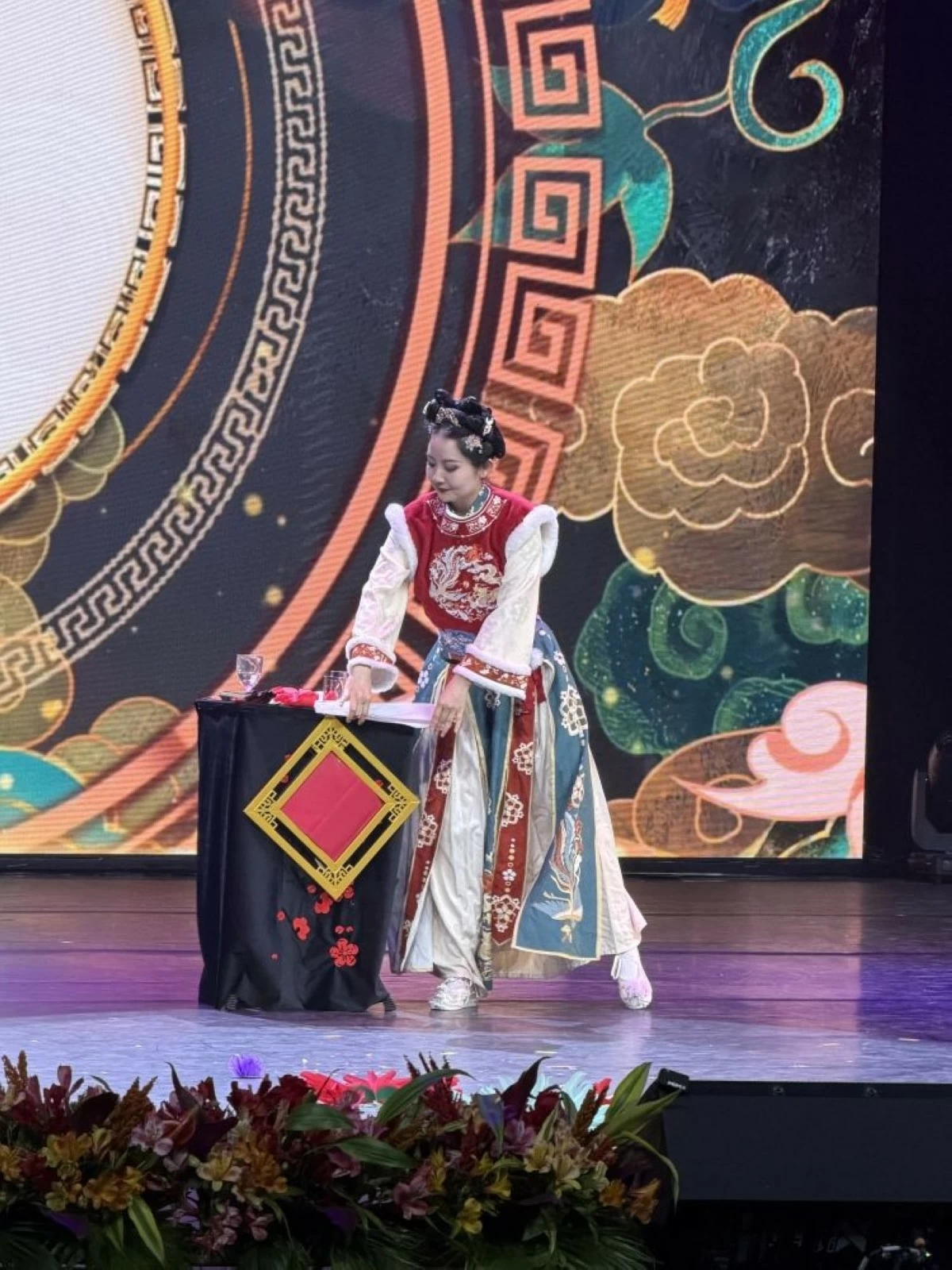 Magic flowers from empty hands performance