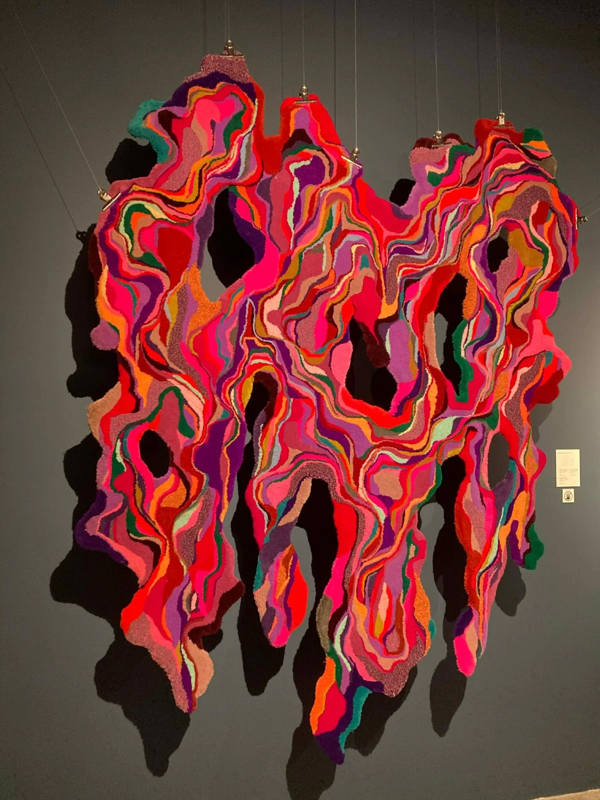 'HOW TO DISSOLVE A GIRL INTO A PUDDLE BUT BEAUTIFULLY,' charcoal, yarn, polycotton fabrick backing, felt, Marionne Contreras, 2022