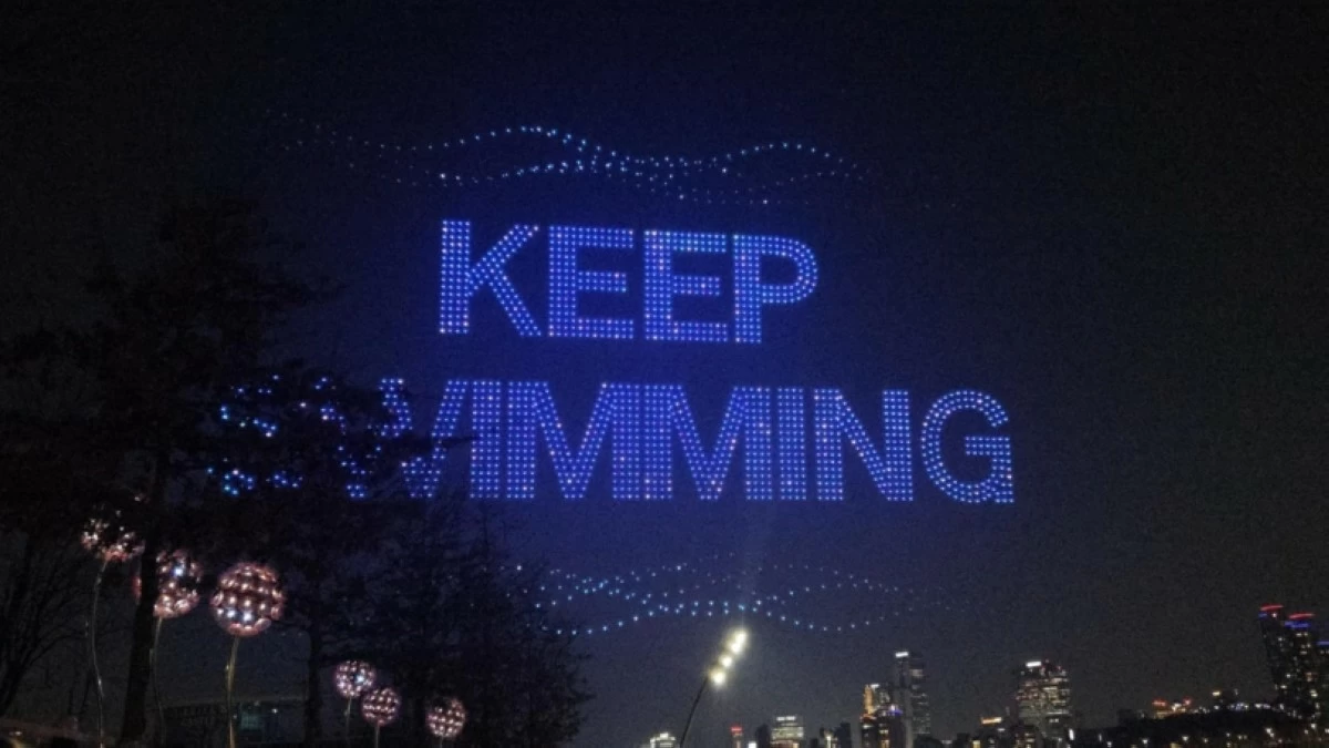 The BTS Comeback Drone Light Show at Tteuksom Hangang Park in Seoul on March 20 (Jonathan Hicap) 