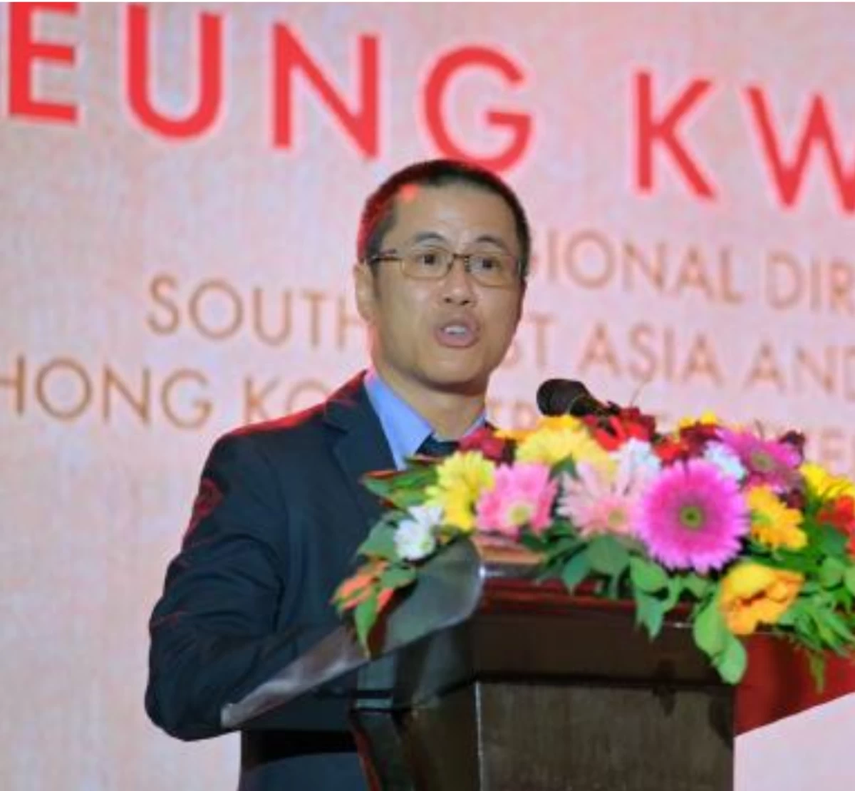Leung Kwan-ho, Regional Director for Southeast Asia and South Asia of the Hong Kong Trade Development Council (HKTDC), addresses guests