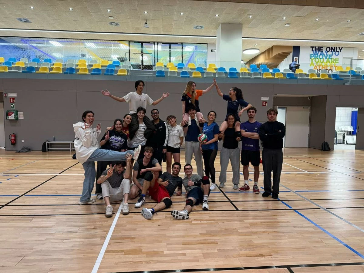 The author having a fun campus life with his classmates