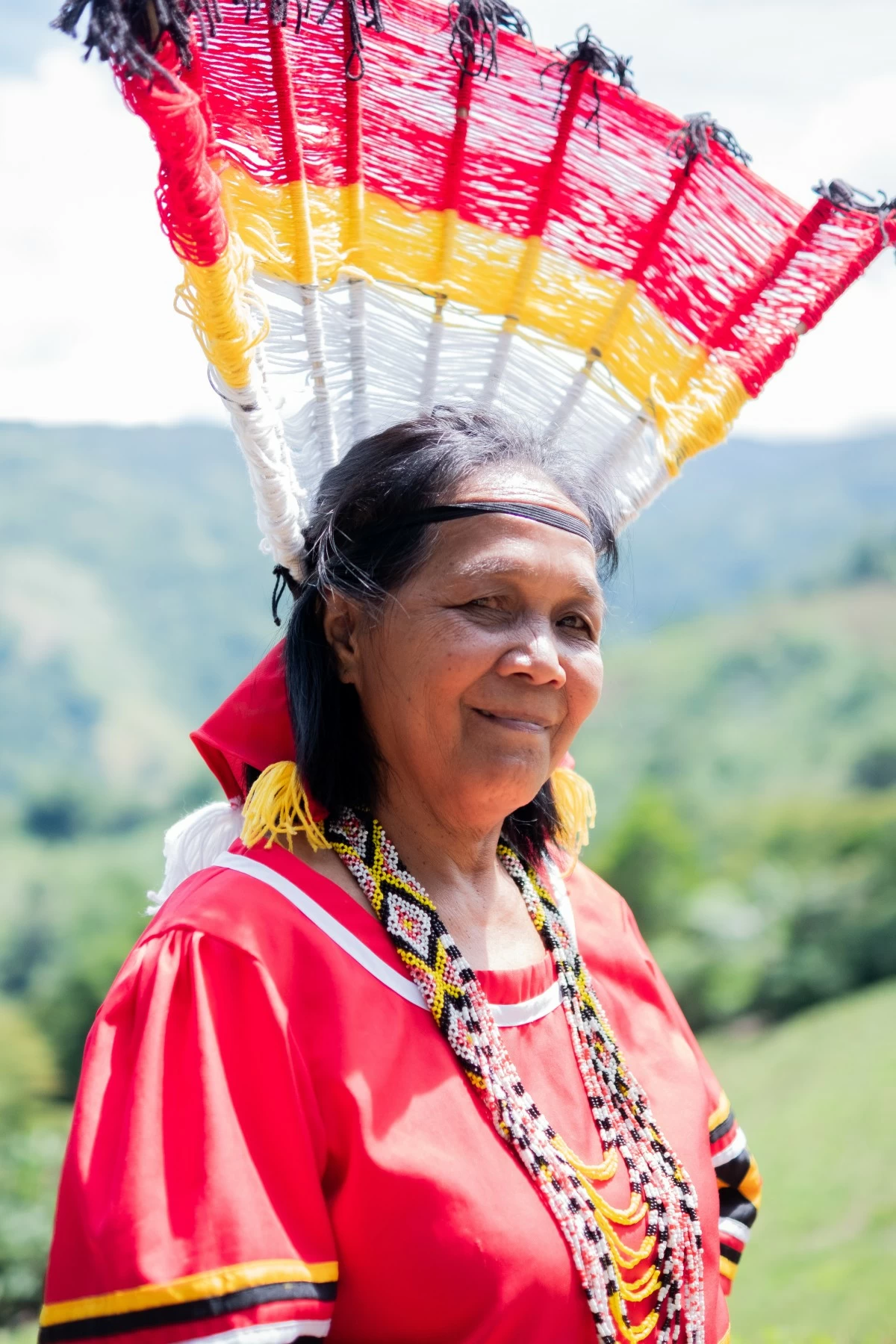 Master seamstress. Cherlie Tundanay (left) of the Higaonon tribe in Barangay Guihean, Bukidnon is one of the few remaining artisans skilled in sewing traditional tribal attire. She sees mentorship as a way to keep the tradition alive in future generations.