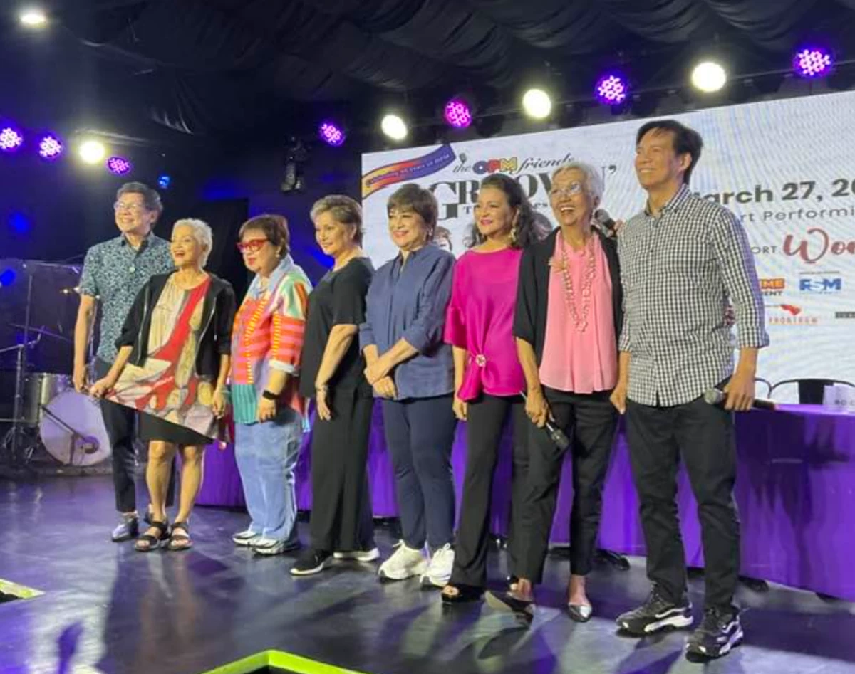 From left: Ding Mercado, Celeste Legaspi, Nanette Inventor, Leah Navarro, Mitch Valdez, Pinky Marquez, Pat Castillo, and Bo Cerrudo.