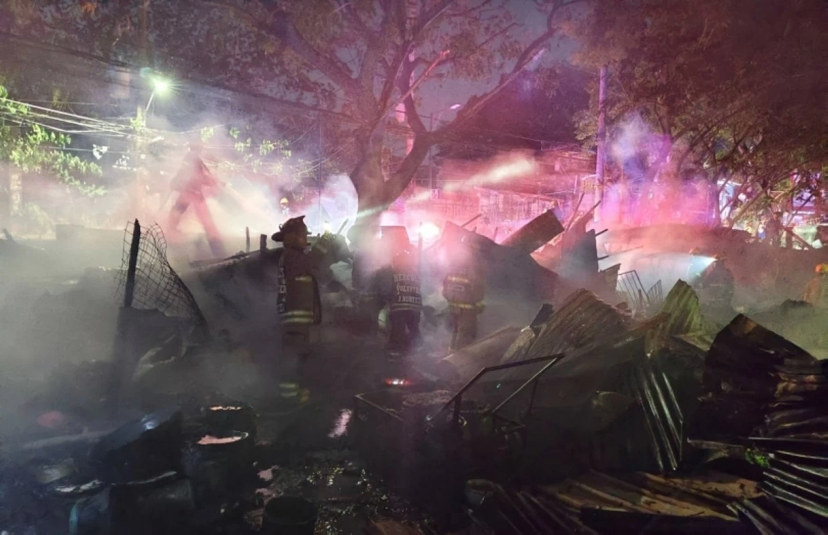 The fire in Barangay Western Bicutan, Taguig on March 24 (Photo from BFP Taguig) 