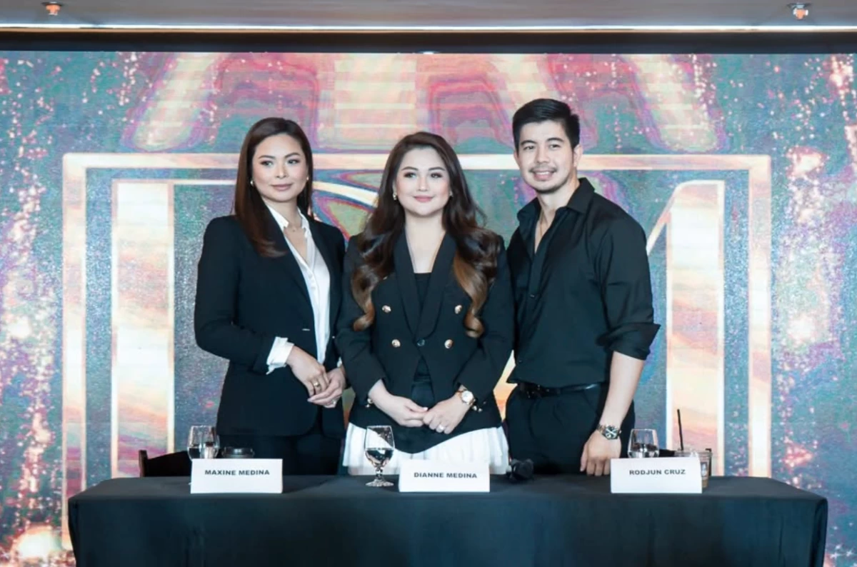At the launch of DM Studios. From left: Maxine Medina, and celebrity power couple Diane Medina and Rodjun Cruz.