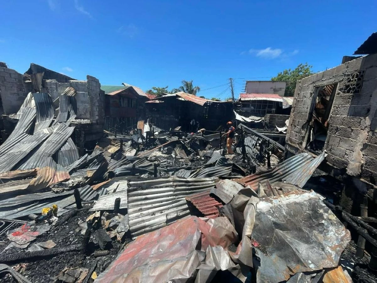 TWENTY-TWO  houses were destroyed in a fire that hit a slum area in Barangay Zone 4, Cadiz City, Negros Occidental on Wednesday, March 25. (Cadiz City Fire Station) 