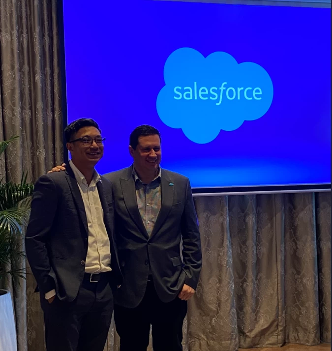 Abraham Cuevas, country general manager, Salesforce Philippines; and Gavin Barfield, vice president and chief technology officer, solutions, Salesforce ASEAN