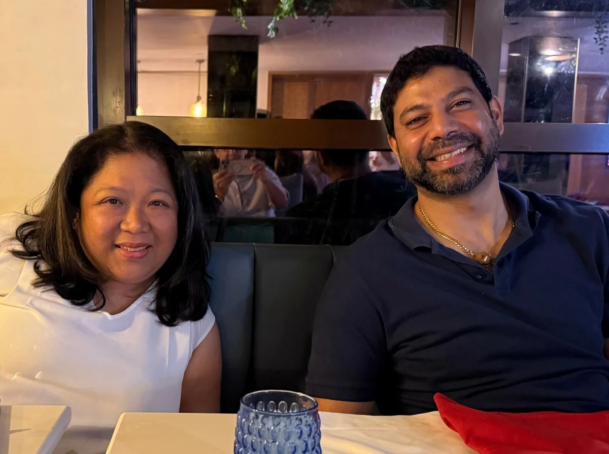 ANYA K. CAJUCOM, HSBC Philippines Senior VP, Country Head of Marketing; and Pramoth Rajendran, HSBC Philippines Head of International Wealth and Premier Banking (IWPB); sharing a light moment the night before the Awarding.