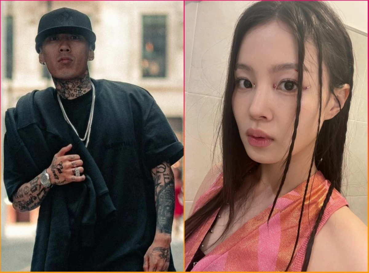 Korean rapper Dok2 (left) and Lee Hi (X, Threads) 