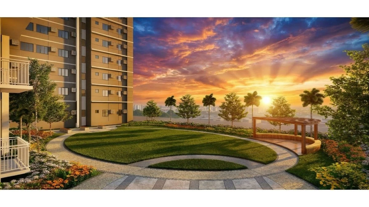 Landscaped open spaces at Twin Residences create room for quiet moments and outdoor activity within a secure residential setting.
