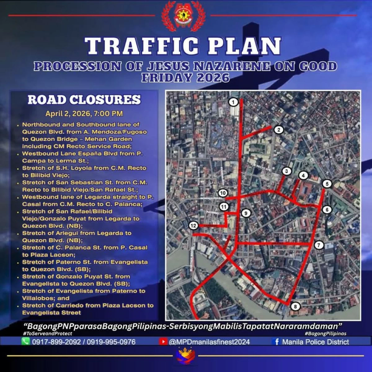 Manila roads to close for Jesus Nazarene procession on Good Friday