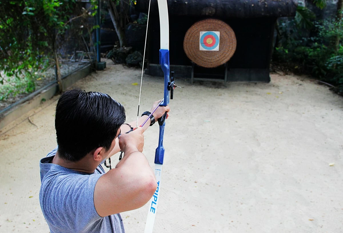 DRAW EASY A quick round of archery, simple, steady, and easy to get into. (Photo courtesy of Plantation Bay)