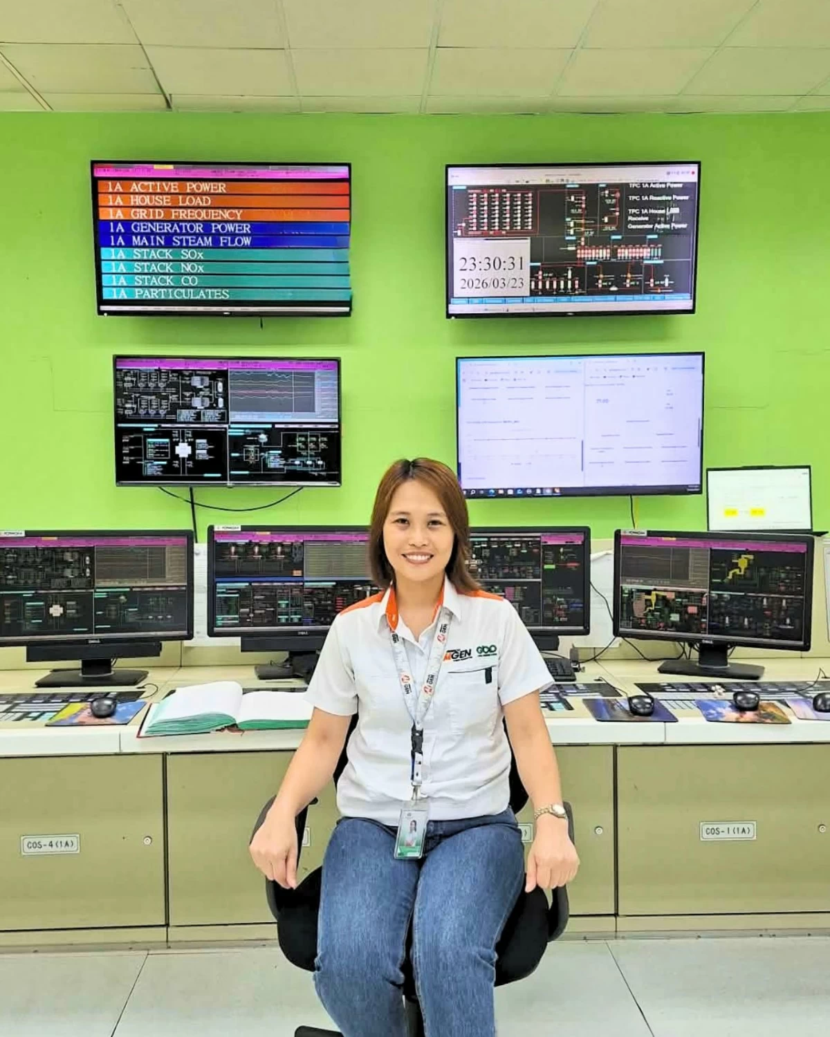 Control Room Engr. Cristine Albarando is the lone female control room engineer across MGEN Thermal sites.
