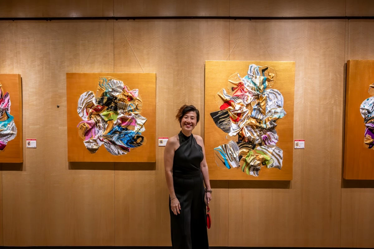 Featured artist Meneline Wong and her collection entitled “Creases”
