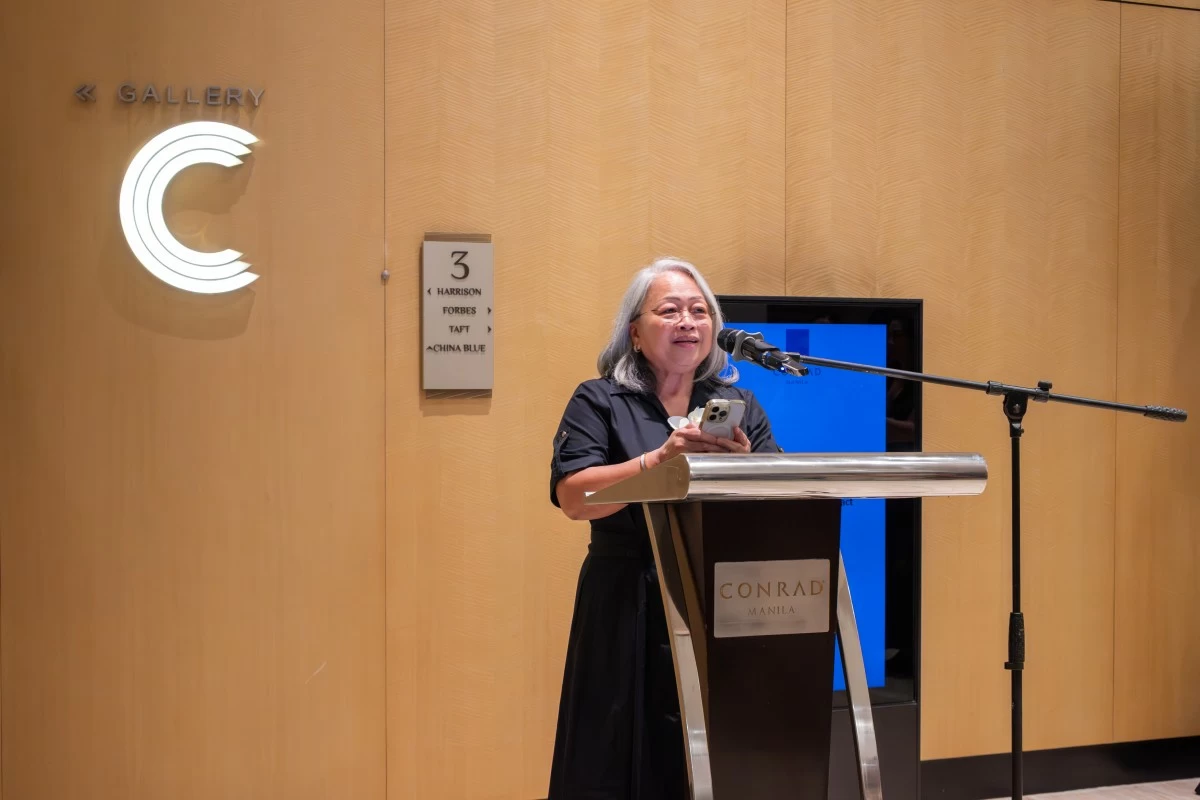 Guest of Honor Susanne Tiausus delivers her message for the featured artist
