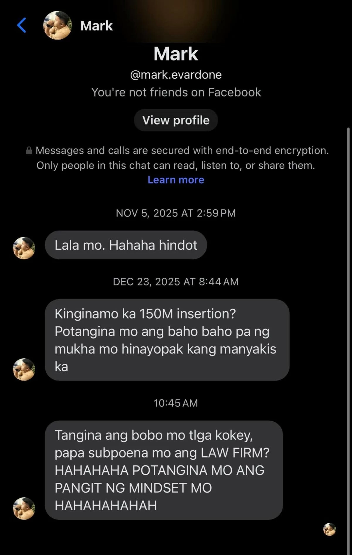 (Screenshot from Terry Ridon's Facebook)