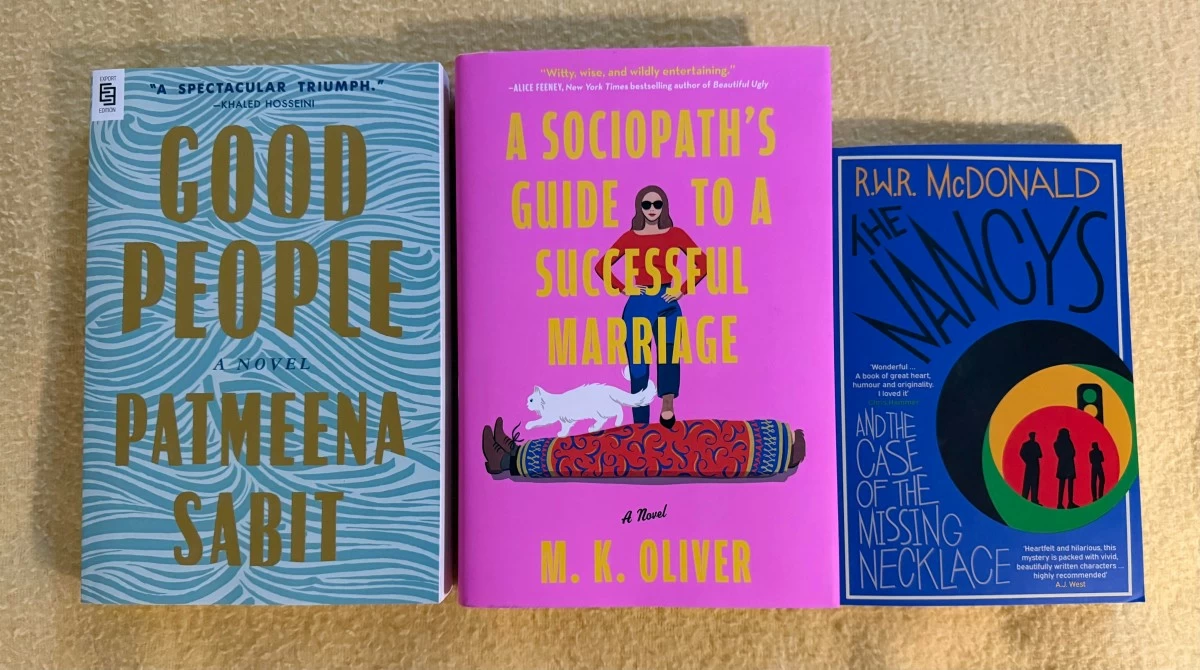 'Good People' by Patmeena Sabit, 'The Sociopath’s Guide to a Successful Marriage' by M. K. Oliver, and The Nancys by R. W. R. McDonald