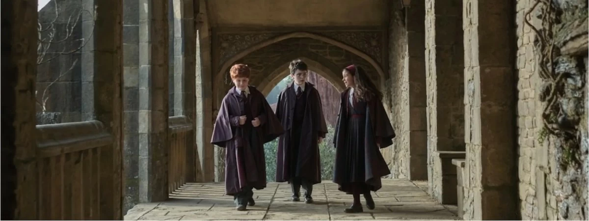 A NEW BEGINNING From left Alastair Stout, Dominic McLaughlin, and Arabella Stanton star as Ron, Harry, and Hermione in HBO's 'Harry Potter' series. (Photo from HBO)