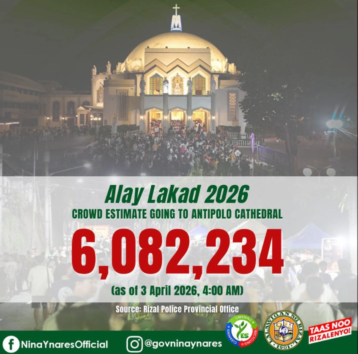 Crowd estimate for Alay Lakad 2026